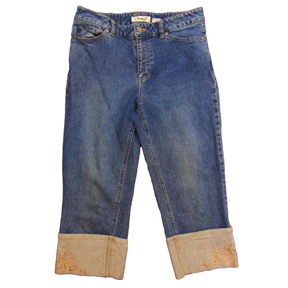 Jessica Sport Blue Jean Capris - Size 6 - Picture 1 of 4